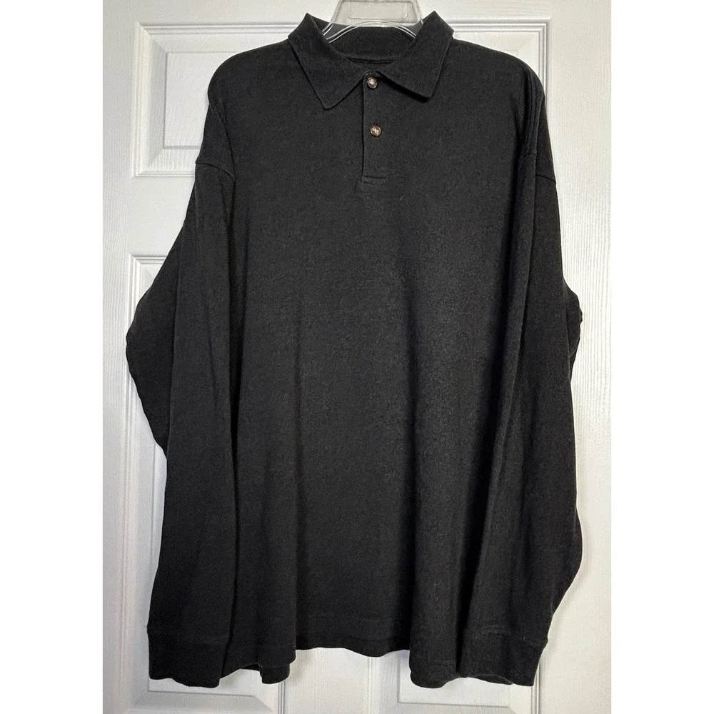 Orvis Men's Charcoal Gray Long Sleeve Cotton Pullover Sweater‎ Large